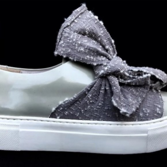 AGL patent leather platform slip-on sneaker w/ bow - Picture 4 of 12